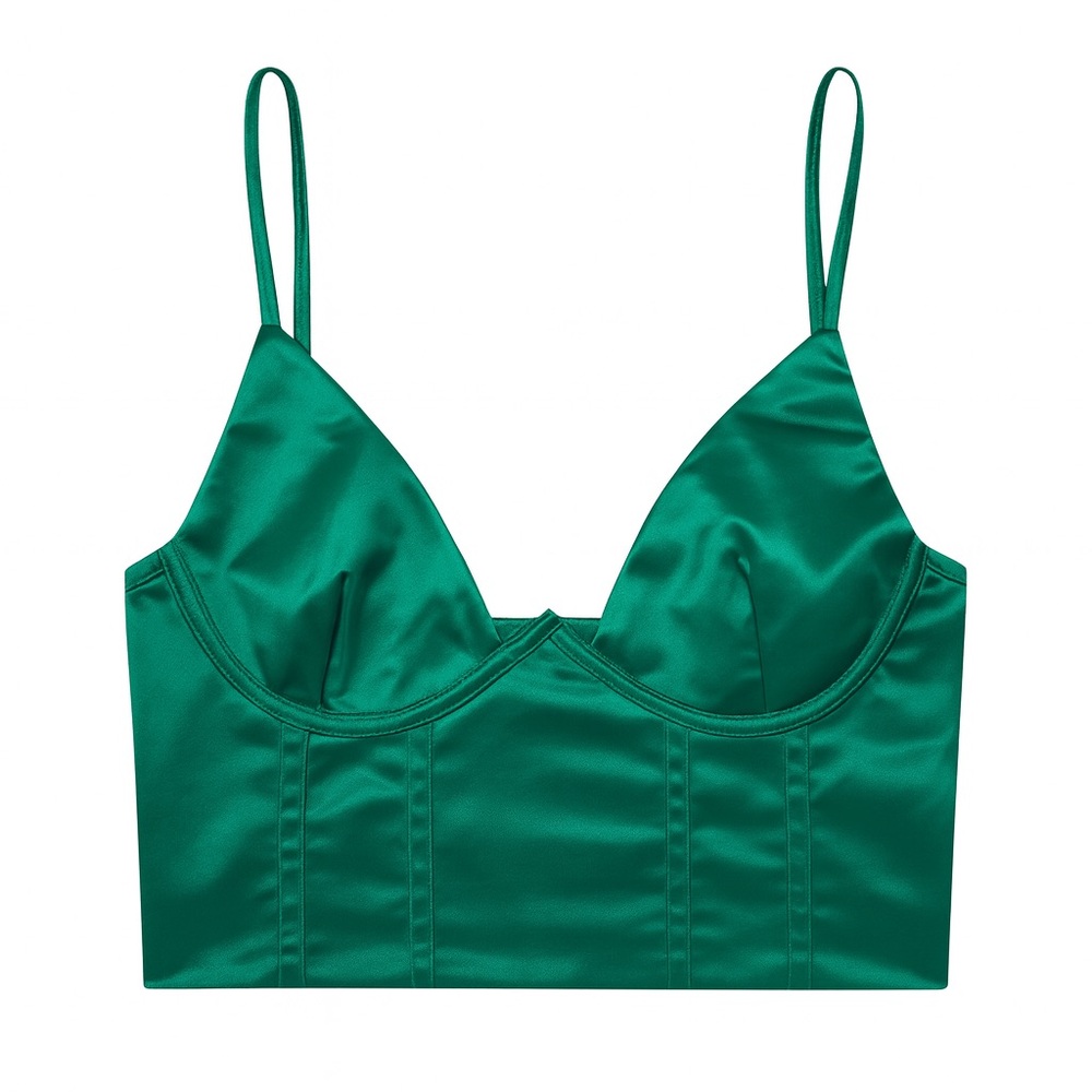 Emerald Green Satin Bralette